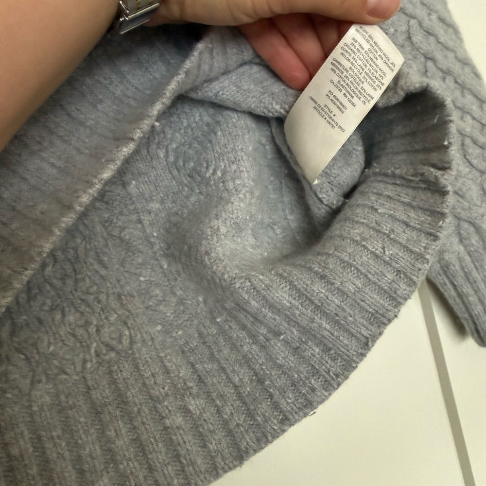 Aritzia Sunday Best Light Gray Preppy Oversized Crewneck Sweater - Size S-L - Picture 10 of 12